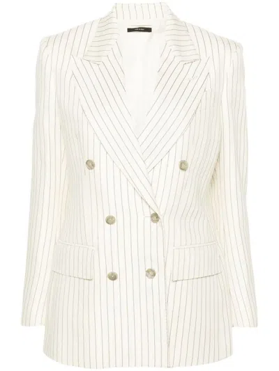 Tom Ford Wallis Double-breasted Jacket Clothing In Nude & Neutrals