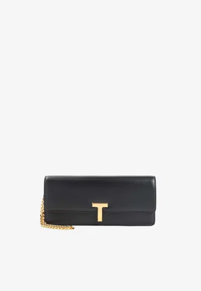 Tom Ford Wallis Leather Clutch Bag In Black