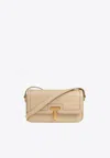 Tom Ford Wallis Leather Shoulder Bag In Beige