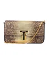 Tom Ford Wallis Mini Flap Shoulder Bag Snakeskin-printed Leather In Antique Gold