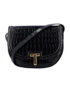 Tom Ford Structured Round Handbag In Black