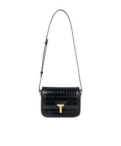 TOM FORD TOM FORD T LOGO EMBOSSED CROSSBODY BAG