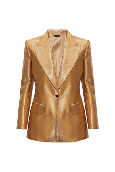 Tom Ford Wallis Single Breasted Jacket In Gold