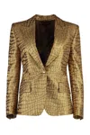 Tom Ford Metallic Croc-jacquard Single-breasted Blazer Jacket