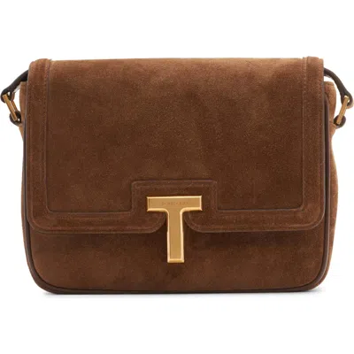 Tom Ford Wallis Suede Crossbody Bag In 1b033 Whisky
