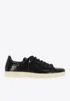 Tom Ford Textured Crocodile Pattern Sneakers With Rubber Sole In Black