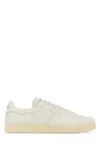 Tom Ford Perforated-logo Leather Sneakers In White