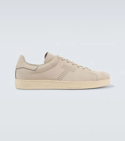 Tom Ford Warwick Leather Sneakers In Neutral