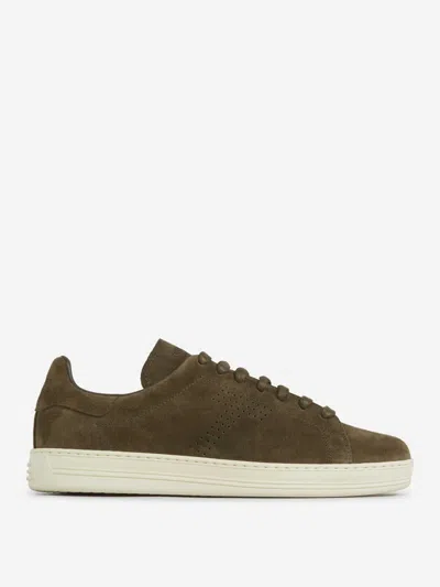 Tom Ford Warwick Leather Sneakers In Burgundy