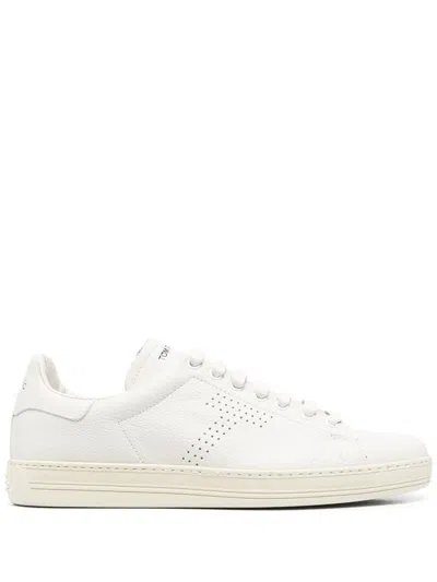Tom Ford Warwick Low-top Leather Sneakers In Nude