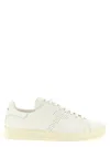 Tom Ford Perforated-logo Leather Sneakers In White