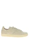 Tom Ford Leather Warwick Sneakers Rubber Sole Perforated Detailing In White