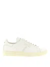 Tom Ford Perforated-logo Leather Sneakers In White