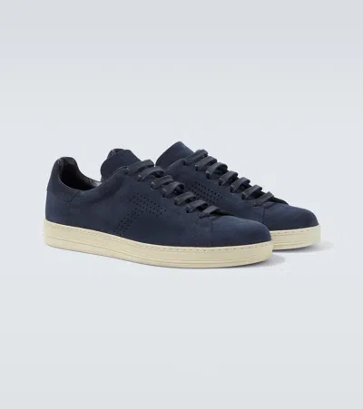 Tom Ford Warwick Suede Sneakers In Blue