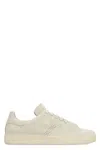 Tom Ford Leather Warwick Sneakers Rubber Sole Perforated Detailing In Panna