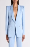 Tom Ford Washed Cotton & Silk Duchesse Satin Jacket In Blue