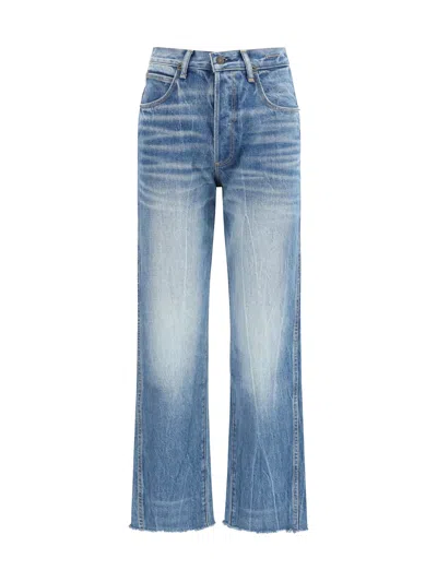 Tom Ford Washed Denim Cigarette Jeans In Blue