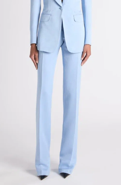 Tom Ford Washed Duchesse Satin Trousers In Blue