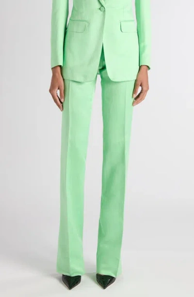 Tom Ford Washed Duchesse Satin Trousers In Green
