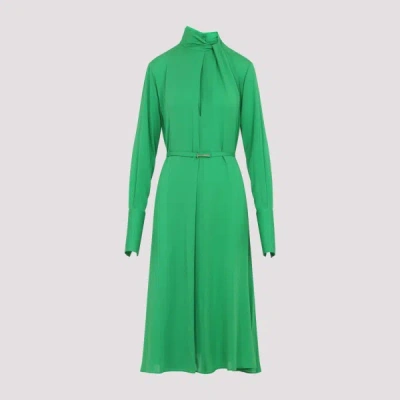 Tom Ford Washed Silk Midi Dress 42 In Green