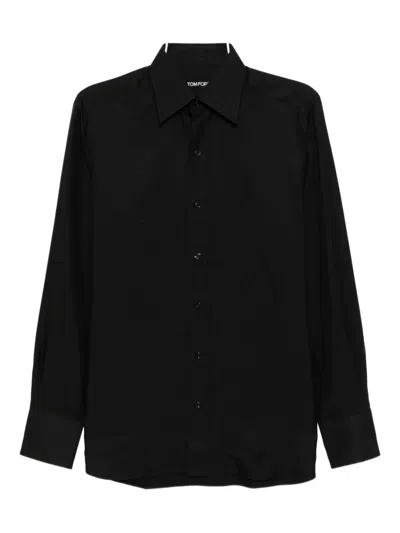 Tom Ford Shirt With Classic Collar In Black