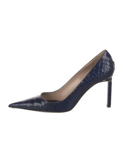 Pre-owned Tom Ford Water Snake Animal Print Pumps In Blue