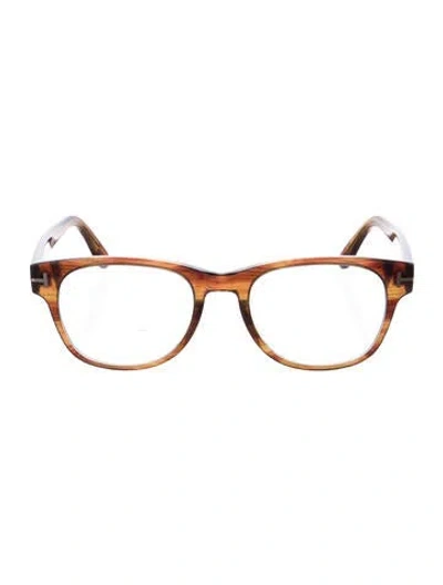 Pre-owned Tom Ford Wayfarer Eyeglasses In Brown