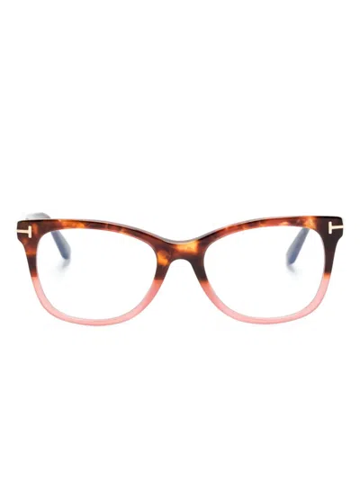 Tom Ford Wayfarer-frame Glasses In Brown