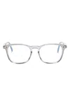 Tom Ford Wayfarer-frame Transparent Glasses In Grey