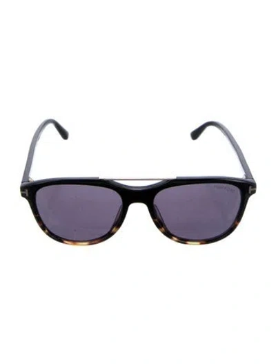 Pre-owned Tom Ford Wayfarer Mirrored Sunglasses In Black