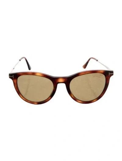 Pre-owned Tom Ford Wayfarer Tinted Sunglasses In Brown