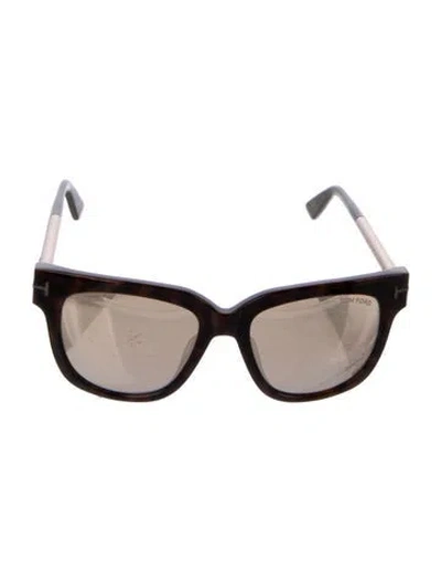 Pre-owned Tom Ford Wayfarer Tinted Sunglasses In Brown