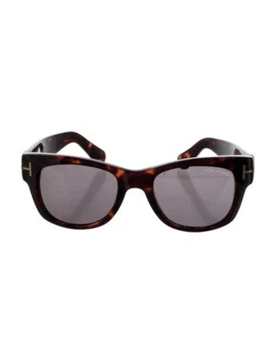 Pre-owned Tom Ford Wayfarer Tinted Sunglasses In Brown