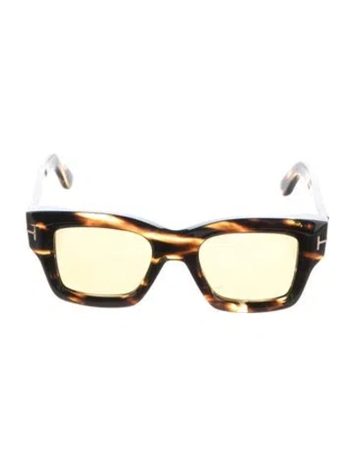 Pre-owned Tom Ford Wayfarer Tinted Sunglasses In Brown