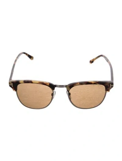Pre-owned Tom Ford Wayfarer Tinted Sunglasses In Brown