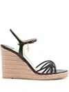 Tom Ford Cabana Lizard-embossed Wedge Espadrilles In Black