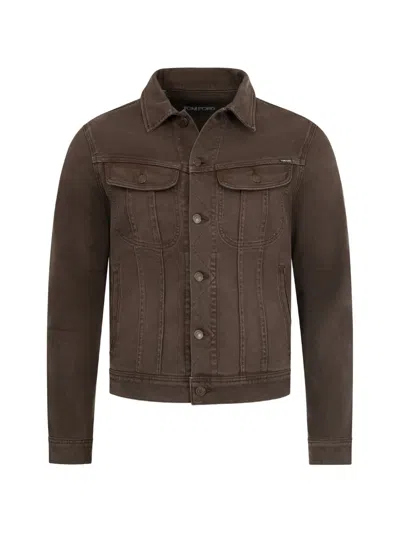 Tom Ford Western Corduroy Denim Jacket In Brown