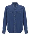 Tom Ford Shirt 'western Style' Front Pockets In Blue