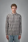 Tom Ford Men's Small Buffalo Plaid Slim Fit Western Shirt In Gray
