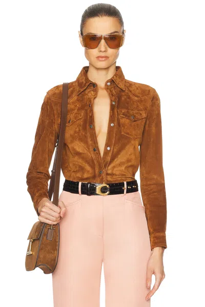 Tom Ford Western Shirt In Caramel