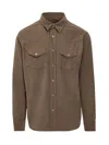 Tom Ford Cotton Corduroy Western Shirt In Mocha