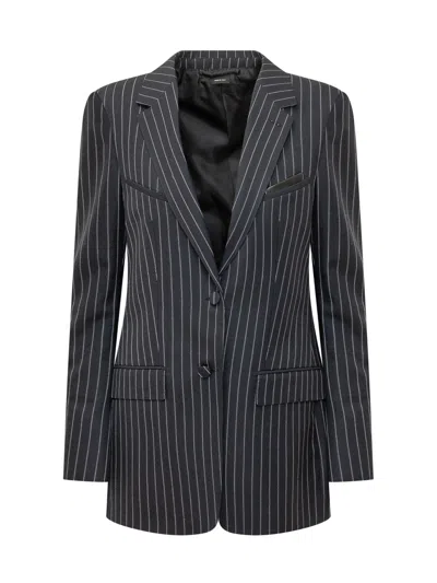 Tom Ford Western Wool Jacket In Gray