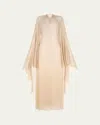 Tom Ford Wet Look Flowy Caftan Gown In Blush