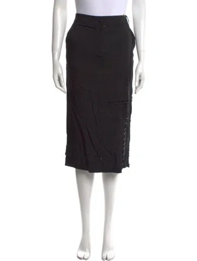 Pre-owned Tom Ford Whipstitch Trim Knee-length Skirt In Black