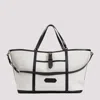 TOM FORD WHITE AND BLACK EAST WEST COTTON TOTE BAG