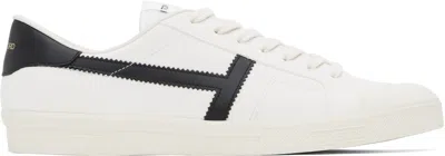TOM FORD WHITE & BLACK SUEDE JARVIS SNEAKERS