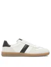 Tom Ford Archer White Low Top Sneakers With Logo Lettering On Tongue And Heel And Contrasting Heel In Leather In White