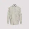 TOM FORD WHITE AND OLIVE SLIM FIT COTTON SHIRT