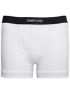 Tom Ford White Boxer Shorts With Elastic Waist With Logo Lettering In Cotton Man