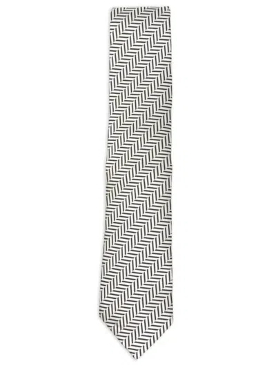 TOM FORD MEN WHITE CHEVRON TIE